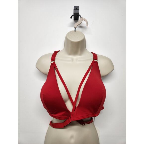 Lunalae Amber Top Adjustable Strappy Racerback Moulded Top, Size AU14 US10, Red - Picture 3 of 7